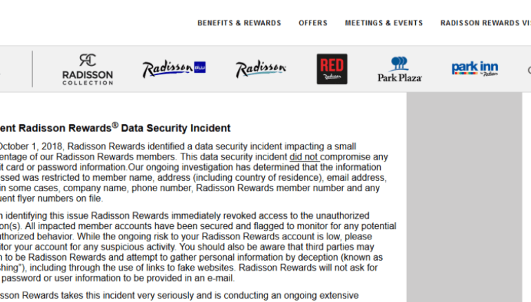 The Radisson Hotel Group Has Suffered A Data Breach