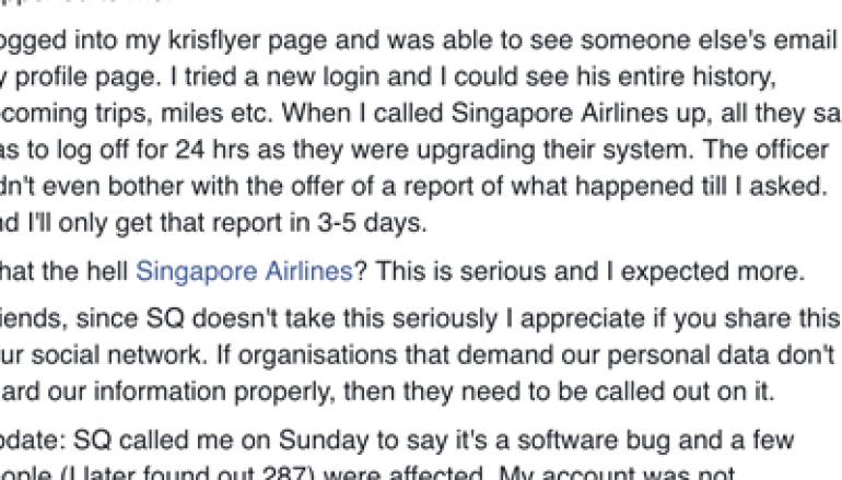 Singapore Airlines Software Bug Results in Breach