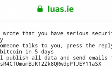 Hackers Defaced Dublin Luas Website and Demand Ransom