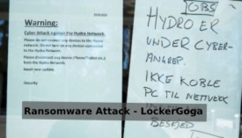 Extensive Ransomware Attack Hits Worldwide Operation at Aluminum Manufacturing Gaint Norsk Hydro