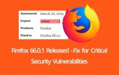 Firefox 66.0.1 Released – Critical Security Vulnerabilities in Firefox Allows Hackers to Take Over the Vulnerable System