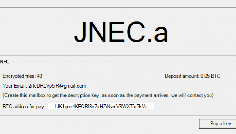 New JNEC.a Ransomware Delivered Through WinRAR Exploit