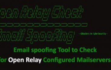 Email Spoofing Tool to Detect Open Relay Configured Public Mail Servers