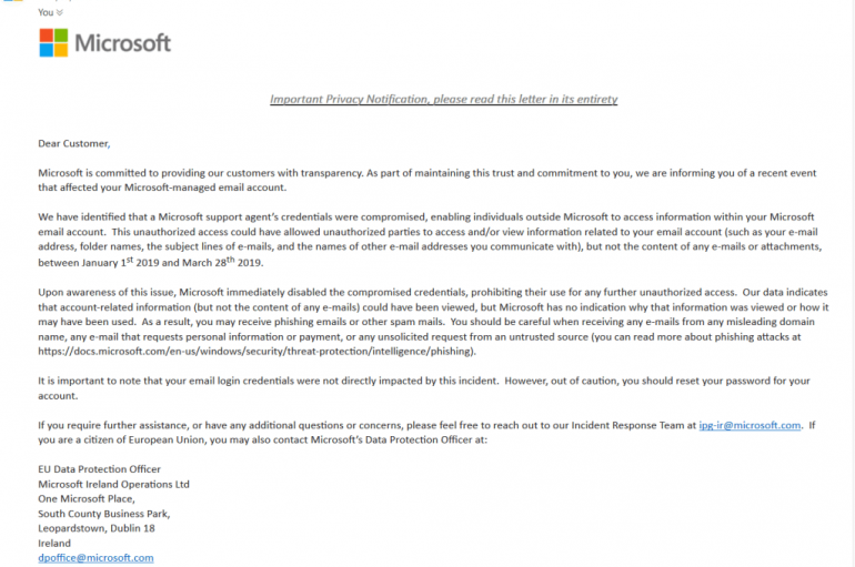 Attackers Hacked Support Agent to Access Microsoft Outlook Email Accounts