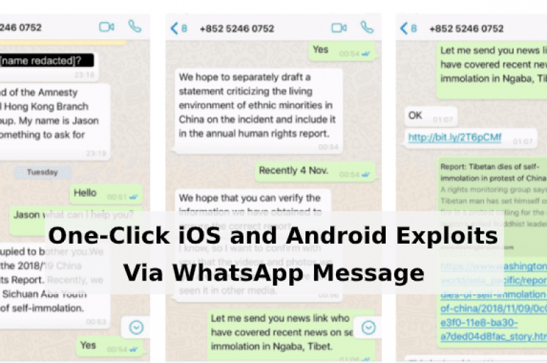 One-Click iOS and Android Exploits Targets Tibetan Users Via WhatsApp Message to Deliver Malware