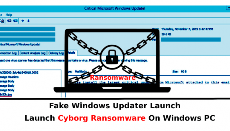 Fake Windows Updater Bypass Email Gateways To Launch Cyborg Ransomware On Windows PC