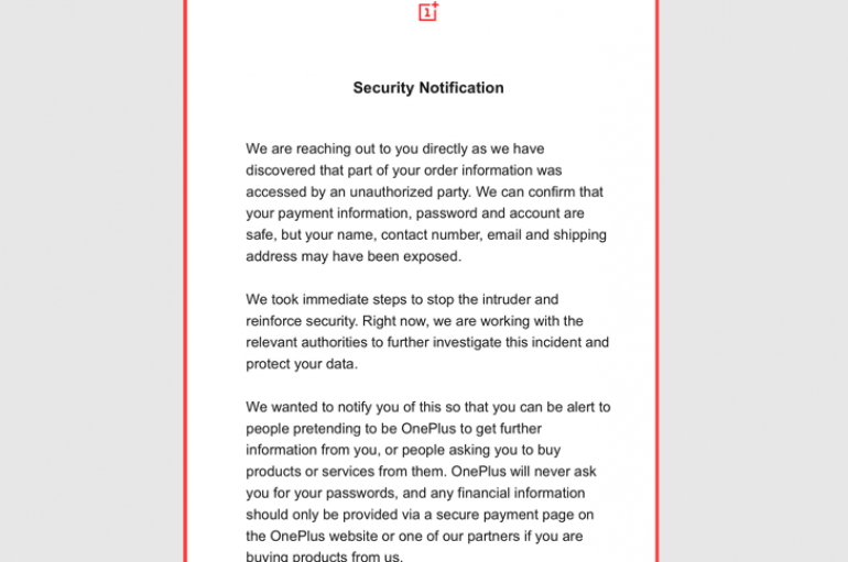 Chinese Smartphone Vendor OnePlus Discloses a New Data Breach