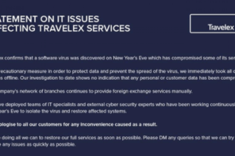 Travelex Currency Exchange Suspends Services After Malware Attack