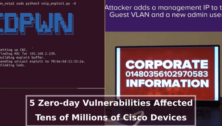 5 Critical Zero-day Vulnerabilities Affected Tens of Millions of Cisco Switches, Routers, IP Phones and Cameras