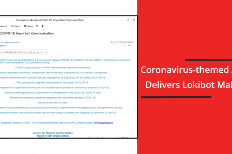 Beware of Coronavirus-themed Attack that Attacks Windows Computer to Install’s Lokibot Malware