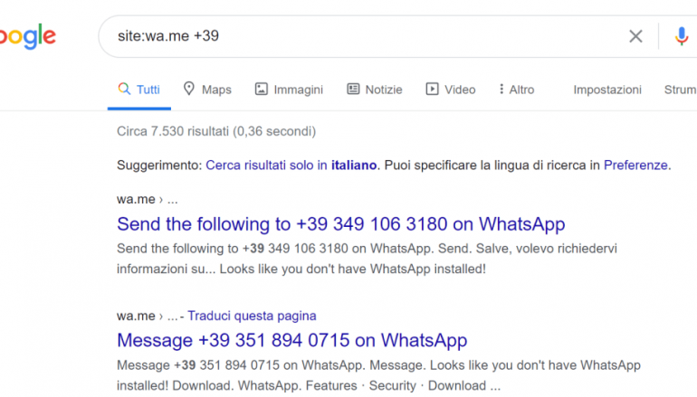Google is Indexing the Phone Numbers of WhatsApp Users Raising Privacy Concerns
