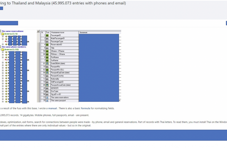 Records of 45 Million+ Travelers to Thailand and Malaysia Surfaced in the Dark Web