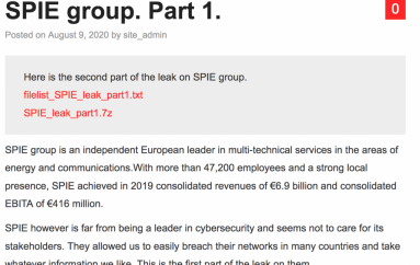 Nefilim Ransomware Operators Claim to Have Hacked the SPIE Group