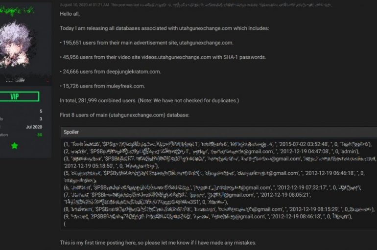 Threat Actor Leaked Data for U.S. Gun Exchange Site on Hacking Forum